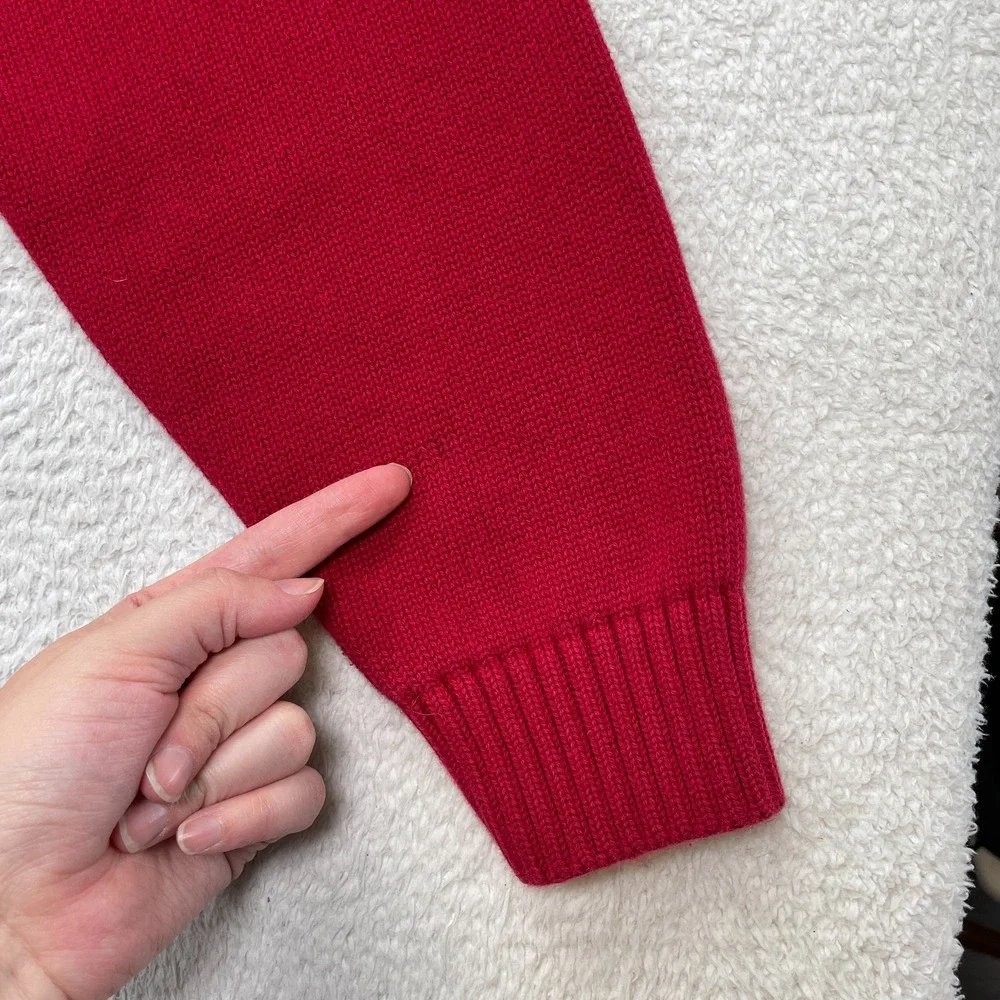 LL Bean Sweater Men's Size XL Red Cold Weather 100% Cotton Knit 0BTL7